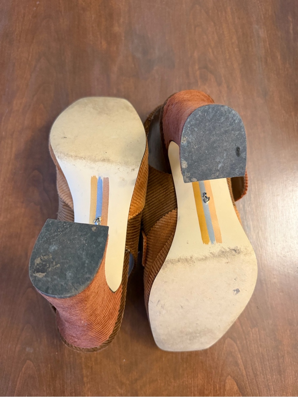 Sam Edelman Corduroy Slingback Heels in Rust - Picture 4 of 4